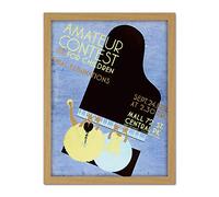 Wee Blue Coo Piano Contest Central Park New York Artwork Framed Wall Art Print 18X24 Inch