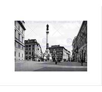 Wee Blue Coo Piazza Di Spagna Rome Italy 1895 Vintage Old BW Wall Art Print