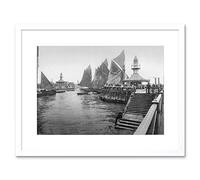 Wee Blue Coo Pier Lowestoft Vintage History Old BW Picture Framed Wall Art Print