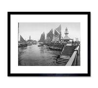 Wee Blue Coo Pier Lowestoft Vintage History Old BW Picture Framed Wall Art Print