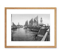 Wee Blue Coo Pier Lowestoft Vintage History Old BW Picture Framed Wall Art Print