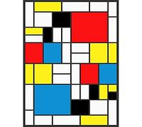 Wee Blue Coo Piet Mondrian Abstract Cubes Squares Unframed Art Print Poster Wall Decor 12X16 Inch