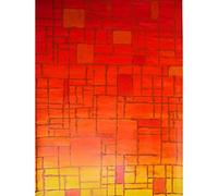 Wee Blue Coo Piet Mondrian Abstract Red Old Master Painting Art Print Poster Wall Decor 12X16 Inch