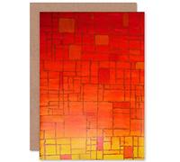 Wee Blue Coo PIET MONDRIAN ABSTRACT RED OLD MASTER PAINTING BLANK GREETINGS CARD