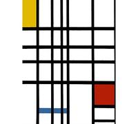 Wee Blue Coo Piet Mondrian Composition Yellow Blue Red Large Wall Art Poster Print Thick Paper 18X24 Inch