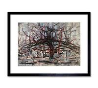 Wee Blue Coo Piet Mondrian Tree Abstract Dark Painting Framed Wall Art Print