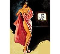 Wee Blue Coo Pin Up Girl Undressed Tv Unframed Art Print Poster Wall Decor 12X16 Inch