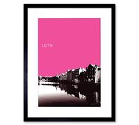 Wee Blue Coo PINK LEITH EDINBURGH BLACK FRAME FRAMED ART PRINT PICTURE MOUNT B12X13731