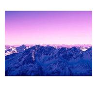 Wee Blue Coo Pink Sky Snowy Mountain Art Print Poster Wall Decor 12X16 Inch