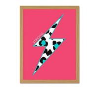 Wee Blue Coo Pink Teal Leopard Strong Large Framed Art Print Wall Poster 18x24 inch