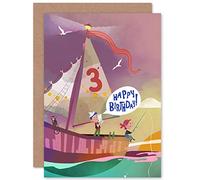 Wee Blue Coo Pirate Map Boys 3rd Birthday Card