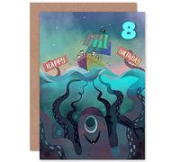 Wee Blue Coo Pirate Octopus Boys 8th Birthday Card