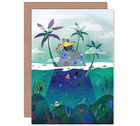 Artery8 Pirates Treasure Greetings Card in Green Artery8 Green