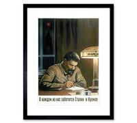 Wee Blue Coo Political Communism Stalin Kremlin Soviet Union Picture Framed Wall Art Print