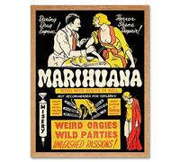 Wee Blue Coo Political Drug Abuse Marijuana Weed Weird Art Print Framed Poster Wall Decor 12X16 Inch