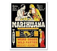 Wee Blue Coo Political Drug Abuse Marijuana Weed Weird Art Print Framed Poster Wall Decor 12X16 Inch
