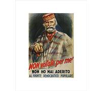 Wee Blue Coo POLITICAL ITALY GARIBALDI POPULAR DEMOCRATIC FRONT FRAMED ART PRINT B12X4534