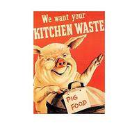 Wee Blue Coo Political Kitchen Waste Bin Pig Food Economy Picture Wall Art Print