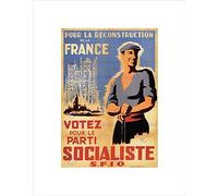 Wee Blue Coo POLITICAL POST WWII CONSTRUCT FRANCE BUILD SOCIALISM FRAMED ART PRINT B12X4547
