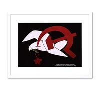Wee Blue Coo Political Satire Hammer Sickle Dove Communism Peace Framed Wall Art Print