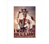 Wee Blue Coo POLITICAL SATIRE UNCLE SAM SKULL US ARMY UK ICON FRAMED ART PRINT B12X4580