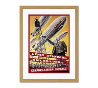 Wee Blue Coo Political Soviet Union Lenin Airship Large Art Print Poster Wall Decor 18x24 inch Supplied Ready To Hang With Included Mount Brackets