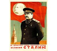 Wee Blue Coo POLITICAL SOVIET UNION LENIN STALIN RED FLAG ART PRINT POSTER 30X40 CM 12X16 IN BB6890B