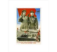 Wee Blue Coo POLITICAL SOVIET UNION STALIN MILITARY RED ARMY PARADE FRAMED PRINT B12X5775