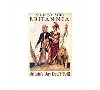 Wee Blue Coo POLITICAL UK POST WAR WWI UNCLE SAM BRITANNIA FRAMED ART PRINT MOUNT B12X5783