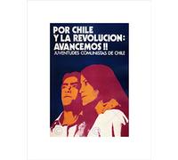 Wee Blue Coo POLITICAL YOUNG COMMUNIST CHILE REVOLUTION BLACK FRAMED ART PRINT B12X4570