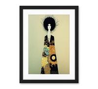 Wee Blue Coo Portrait Of Beautiful Woman Gustav Klimt Style Dress Artwork Framed Wall Art Print 18X24 Inch