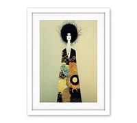Wee Blue Coo Portrait Of Beautiful Woman Gustav Klimt Style Dress Artwork Framed Wall Art Print 18X24 Inch