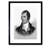 Artery8 The Bard Robert Burns Portrait Ayr Scotland 12x16" Framed Art Print in Grey | Size: W12" x H16" Artery8 Grey W12" x H16"