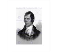 Wee Blue Coo Portrait Of Robert Burns Ayr Scotland Old BW Wall Art Print