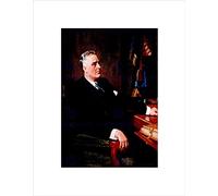 Wee Blue Coo PORTRAIT SALISBURY PRESIDENT FRANKLIN ROOSEVELT FRAMED ART PRINT MOUNT B12X3984