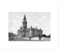 Wee Blue Coo PORTSMOUTH GUILDHALL IN 1905 VINTAGE HISTORY OLD BW FRAMED ART PRINT B12X646