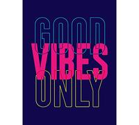 Wee Blue Coo Positivity Good Vibes Only Typography Large Canvas Wall Art Print