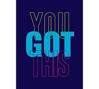 Wee Blue Coo Positivity You Got This Typography Large Canvas Wall Art Print