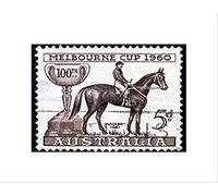 Wee Blue Coo POSTAGE STAMP AUSTRALIA VINTAGE MELBOURNE CUP ARCHER FRAMED ART PRINT B12X8853