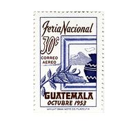 Wee Blue Coo Postage Stamp Guatemala 30 Thirty Cents October 1953 Corn Wall Art Print