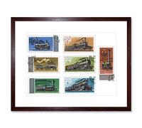 Wee Blue Coo Postage Stamp Soviet Union Various Values Train History Framed Wall Art Print