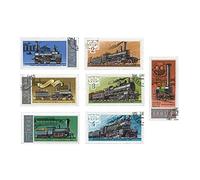 Wee Blue Coo Postage Stamp Soviet Union Various Values Train History Wall Art Print