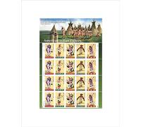 Wee Blue Coo Postage Stamps American Indian Native Dance USA Wall Art Print