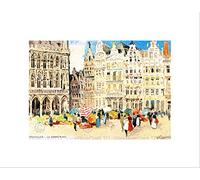 Wee Blue Coo POSTCARD LA GRAND PLACE BRUSSELS HENRI CASSIERS BELGIUM FRAMED PRINT B12X10867