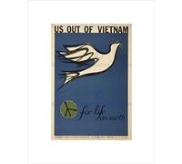 Wee Blue Coo PROTEST PEACE DOVE VIETNAM WAR STUDENT CONFERENCE FRAMED ART PRINT B12X5725