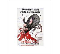 Wee Blue Coo PROTEST VIETNAM WAR RICHARD NIXON RAT CARICATURE FRAMED ART PRINT B12X5726