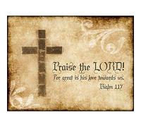 Wee Blue Coo Psalm 117 Praise Lord Cross Christian Religious Quote Typography Art Print Poster Wall Decor 12X16 Inch