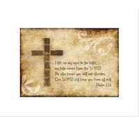 Wee Blue Coo Psalm 121 I Lift My Eyes Cross Christian Religious Quote Art Wall Art Print