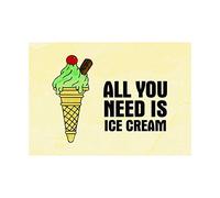 Wee Blue Coo Quote All You Need Is Ice Cream Food Kitchen Wall Art Print