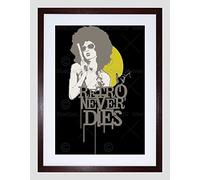 Wee Blue Coo Quote Anonymous Retro Never Dies Pistol Girl Smoking Framed Wall Art Print